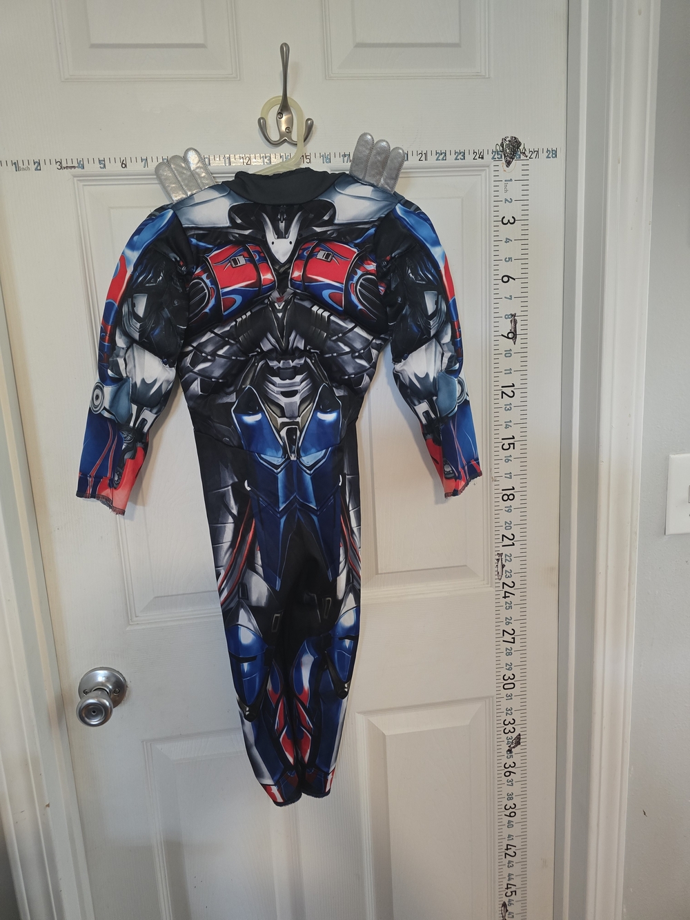 Blue and Red Long-Sleeve Robot Print Dress for Girls